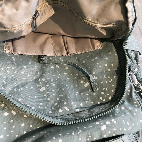 brand new Kipling reduced Large 44cm 15" Laptop  Seoul Backpack snowflake green - Picture 11 of 12